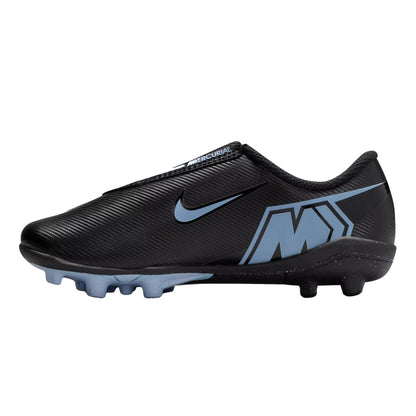 Black-Blue - Side - Nike Childrens-Kids Mercurial Firm Ground Football Boots
