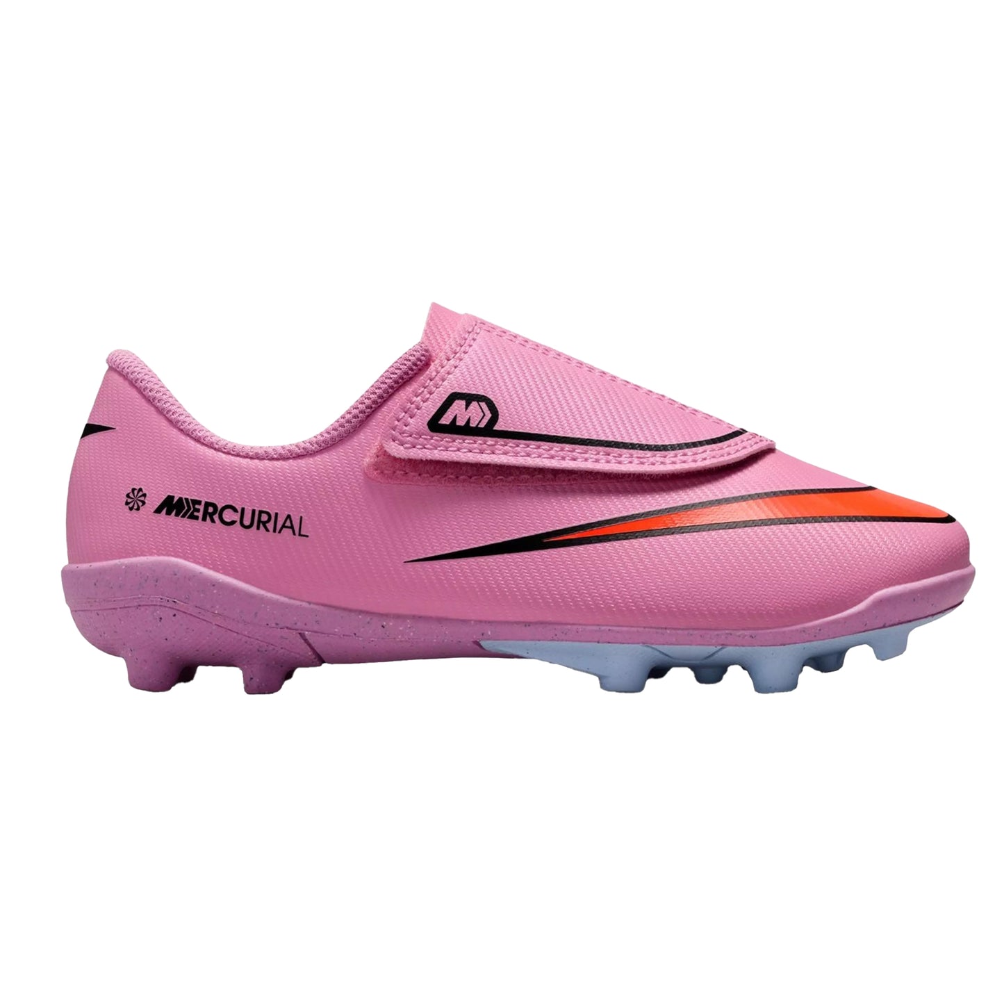 Pink-Black - Front - Nike Childrens-Kids Mercurial Firm Ground Football Boots