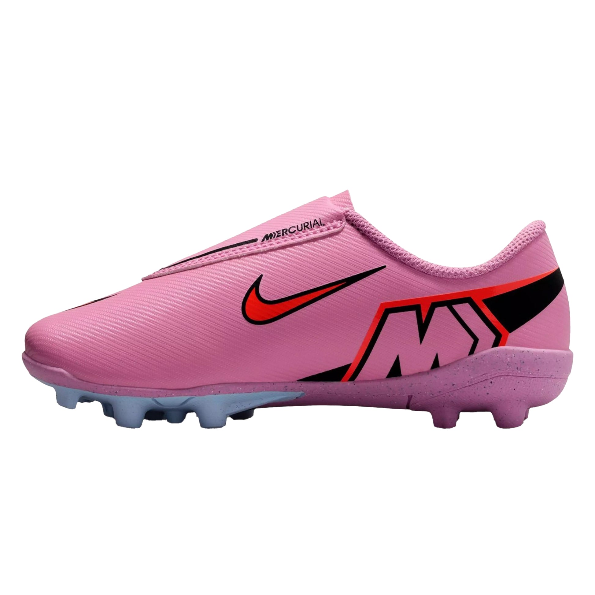 Pink-Black - Side - Nike Childrens-Kids Mercurial Firm Ground Football Boots