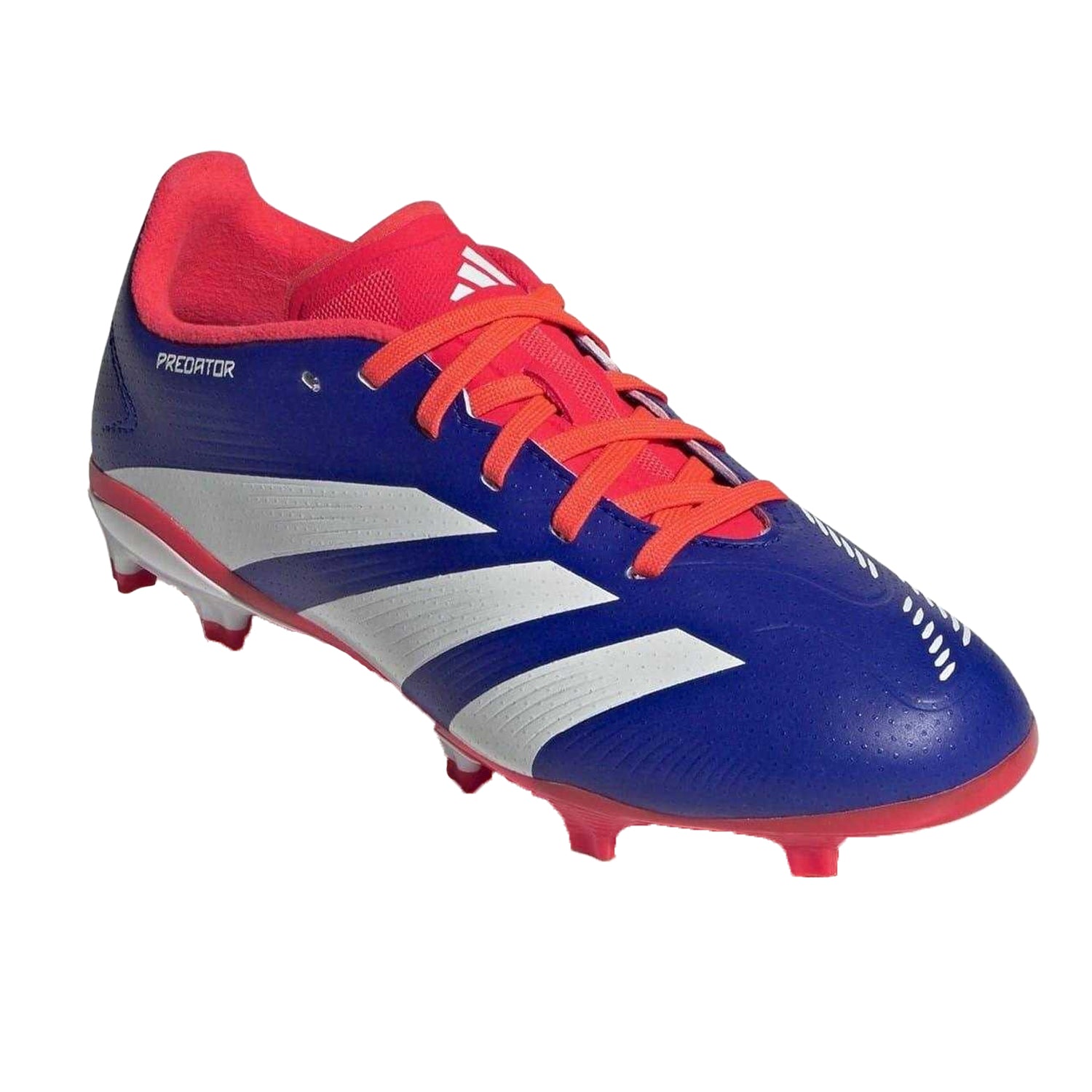 Blue-White-Red - Pack Shot - Adidas Childrens-Kids Predator League Firm Ground Football Boots