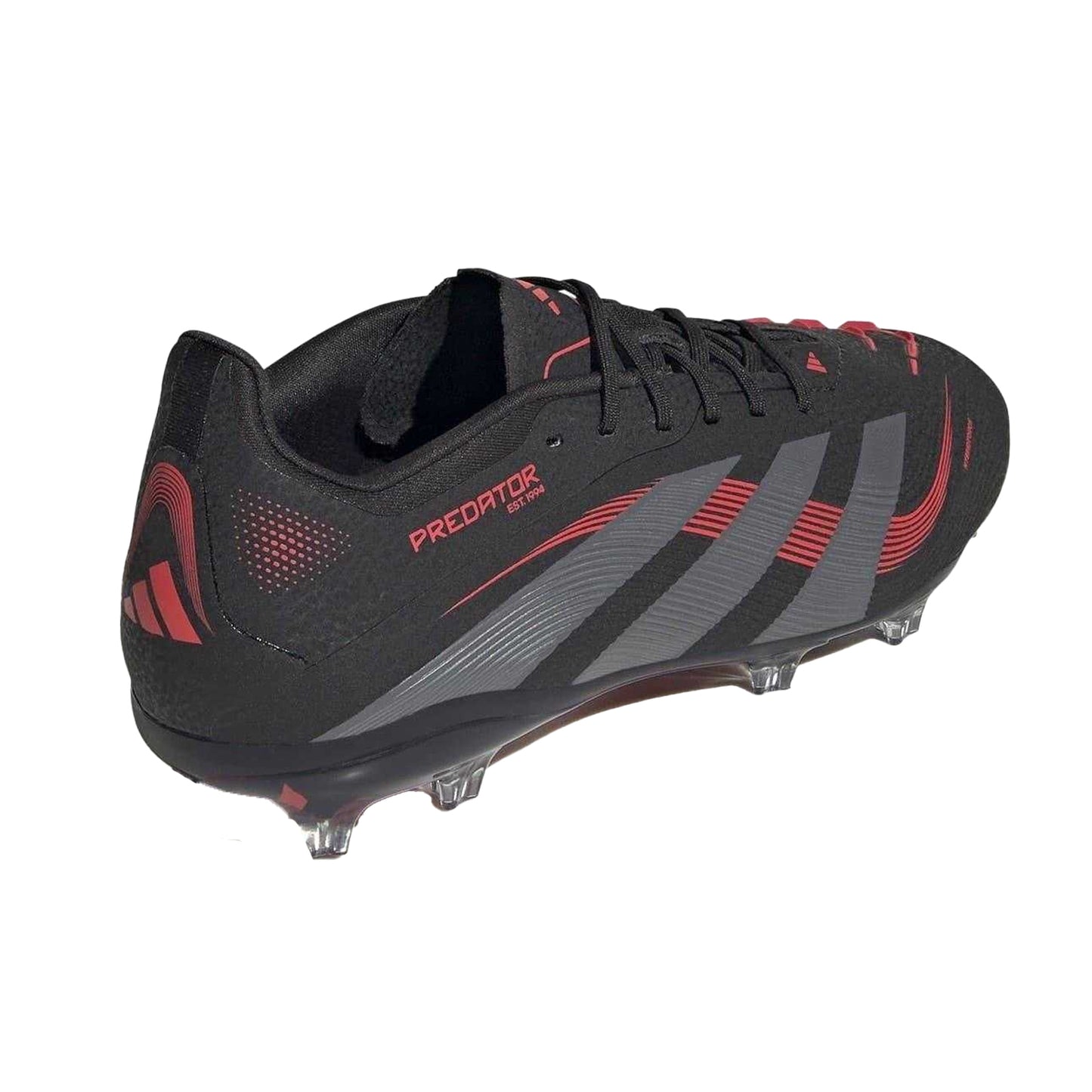 Black-Grey - Back - Adidas Childrens-Kids Predator Elite Firm Ground Football Boots