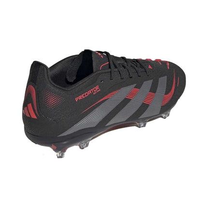 Black-Grey - Back - Adidas Childrens-Kids Predator Elite Firm Ground Football Boots
