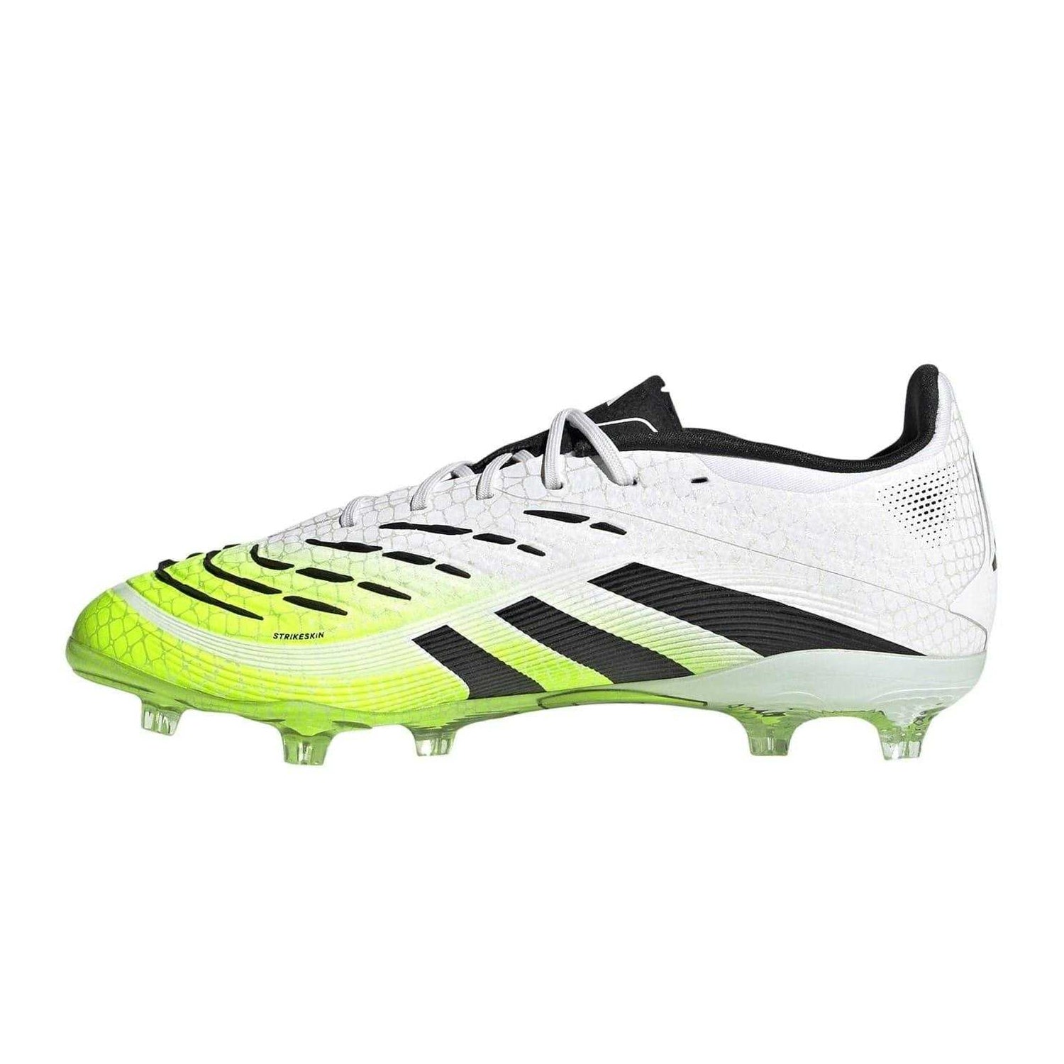 White-Black-Lemon - Side - Adidas Childrens-Kids Predator Elite Firm Ground Football Boots