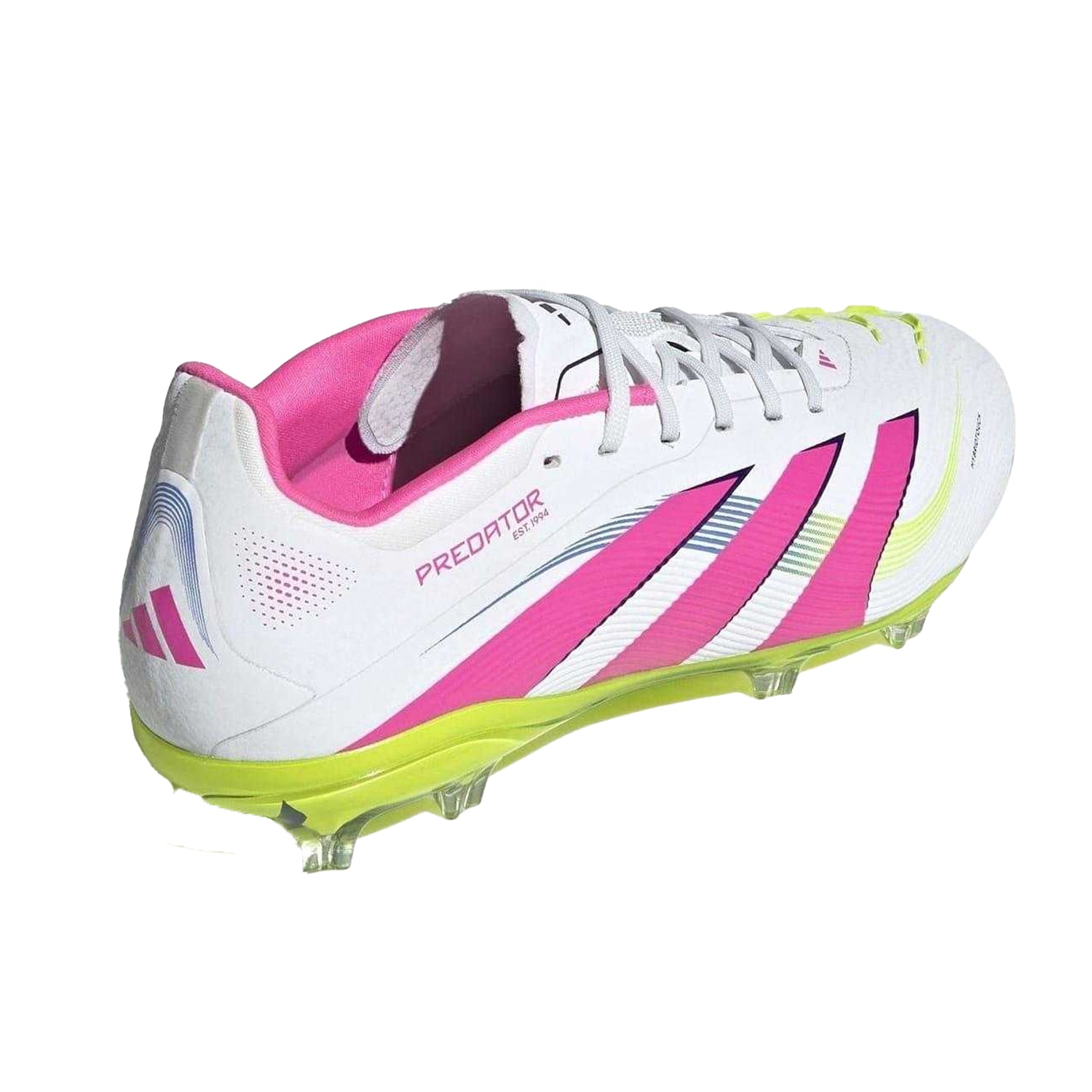 White-Pink - Back - Adidas Childrens-Kids Predator Elite Firm Ground Football Boots