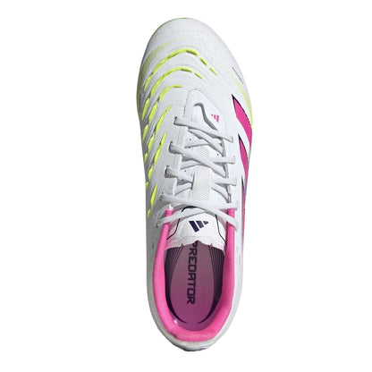 White-Pink - Lifestyle - Adidas Childrens-Kids Predator Elite Firm Ground Football Boots