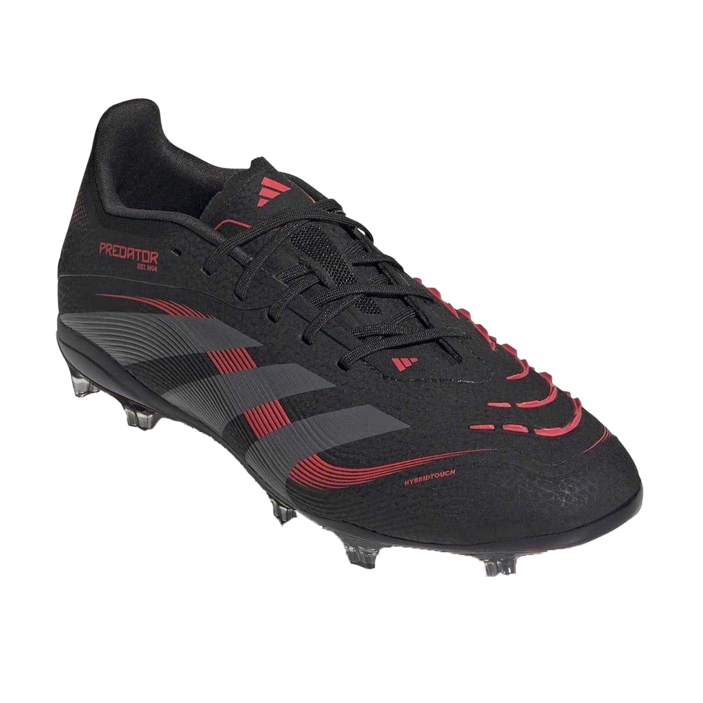 Black-Grey - Pack Shot - Adidas Childrens-Kids Predator Elite Firm Ground Football Boots