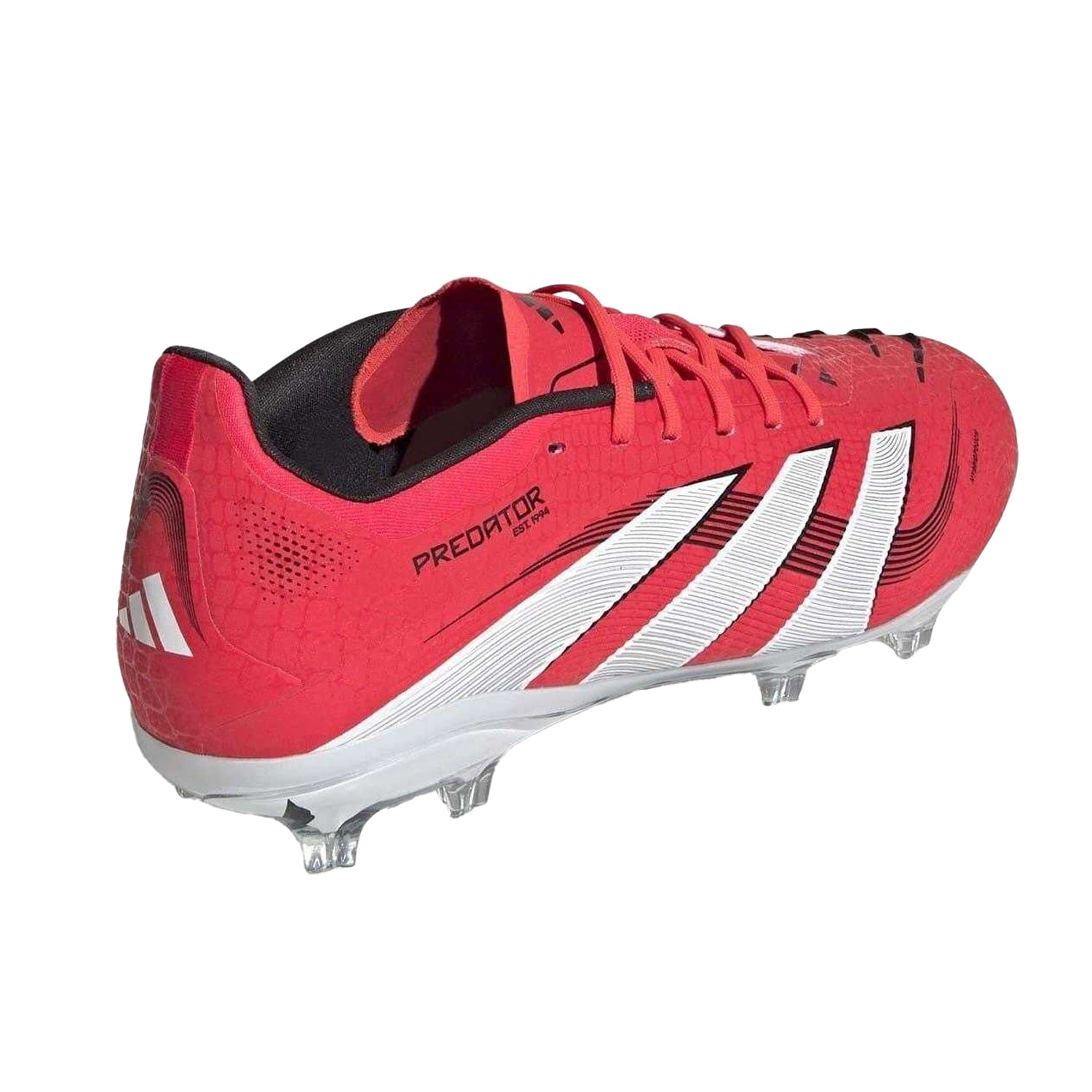 Red-White - Back - Adidas Childrens-Kids Predator Elite Firm Ground Football Boots