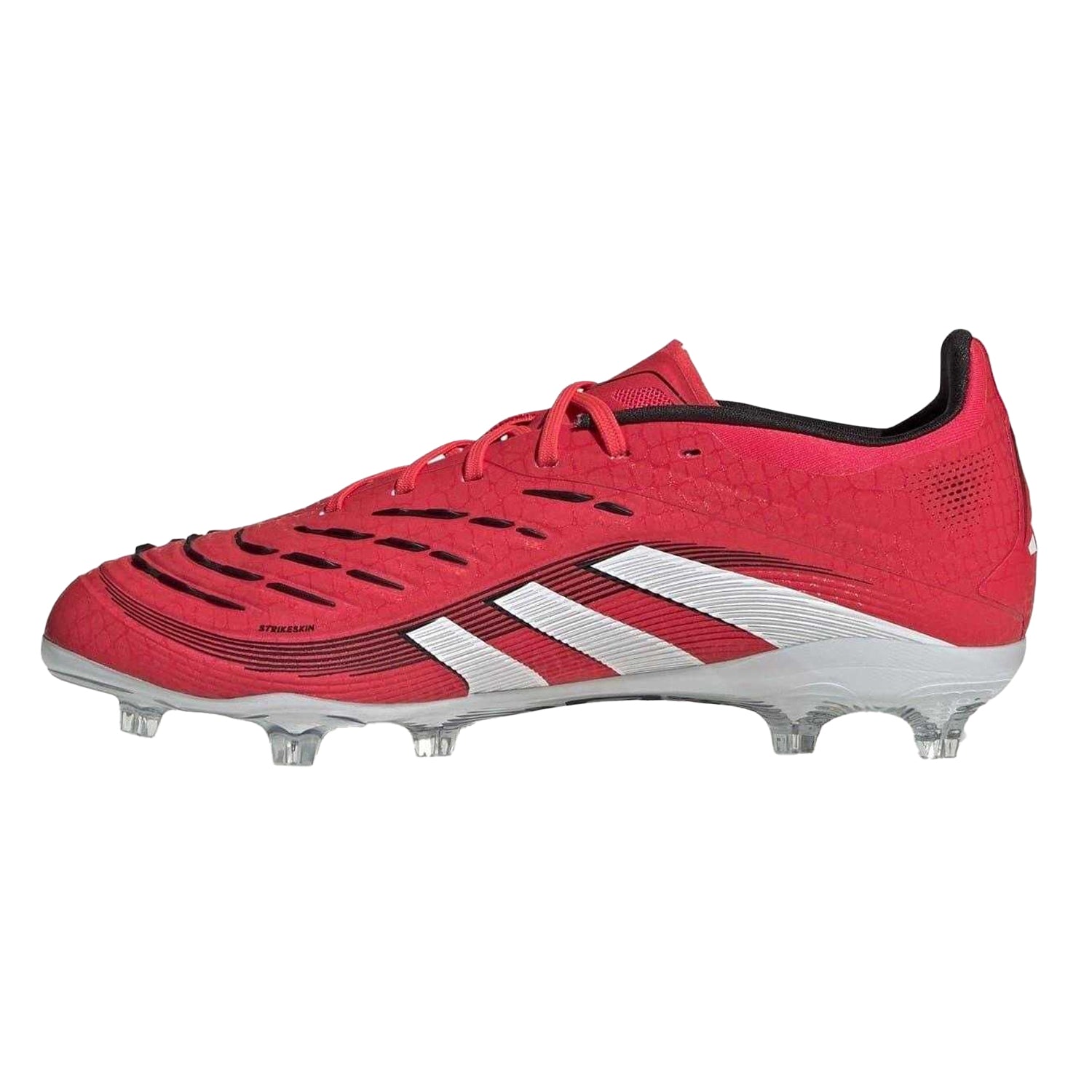 Red-White - Side - Adidas Childrens-Kids Predator Elite Firm Ground Football Boots