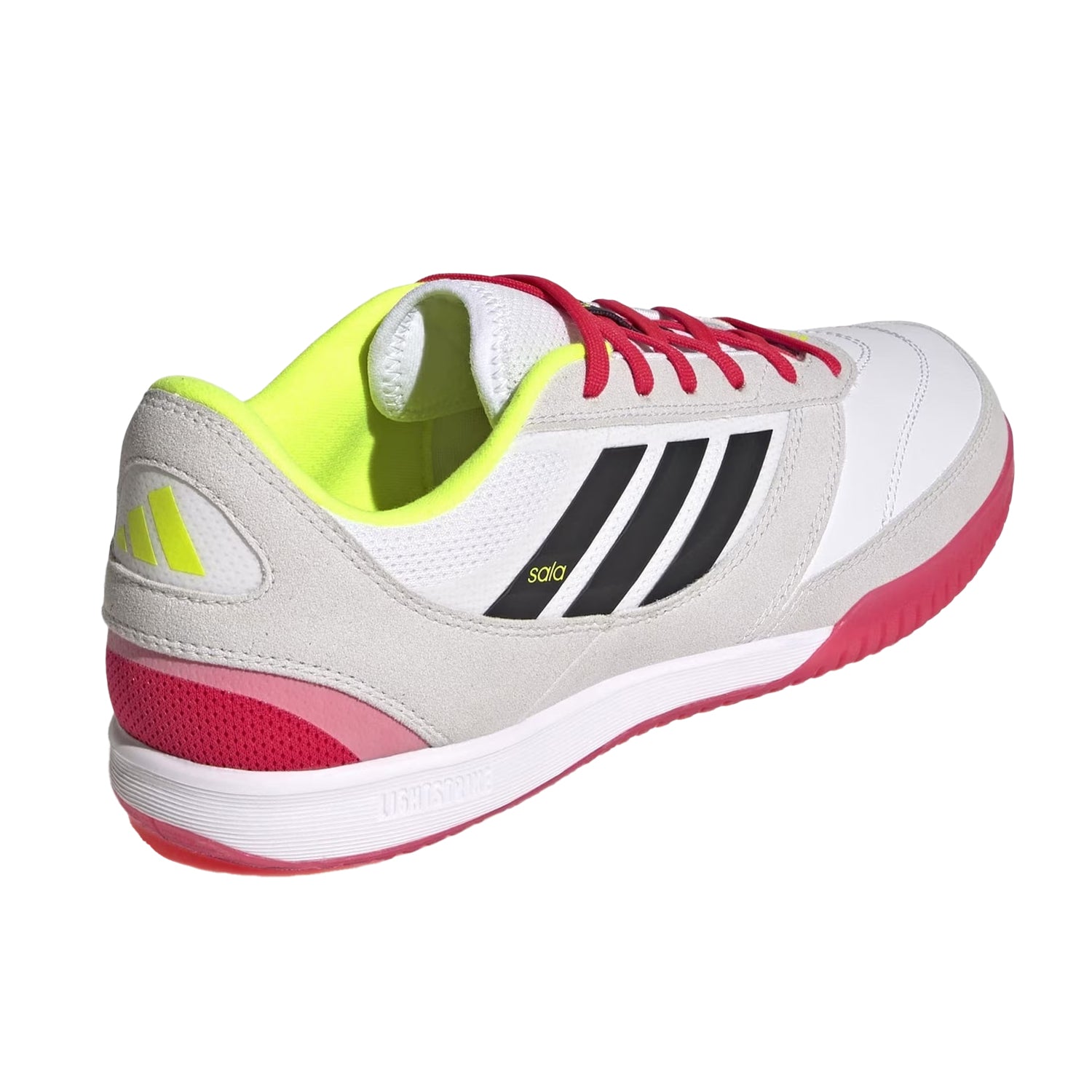 White-Red - Back - Adidas Mens Sala Leather Futsal Football Boots