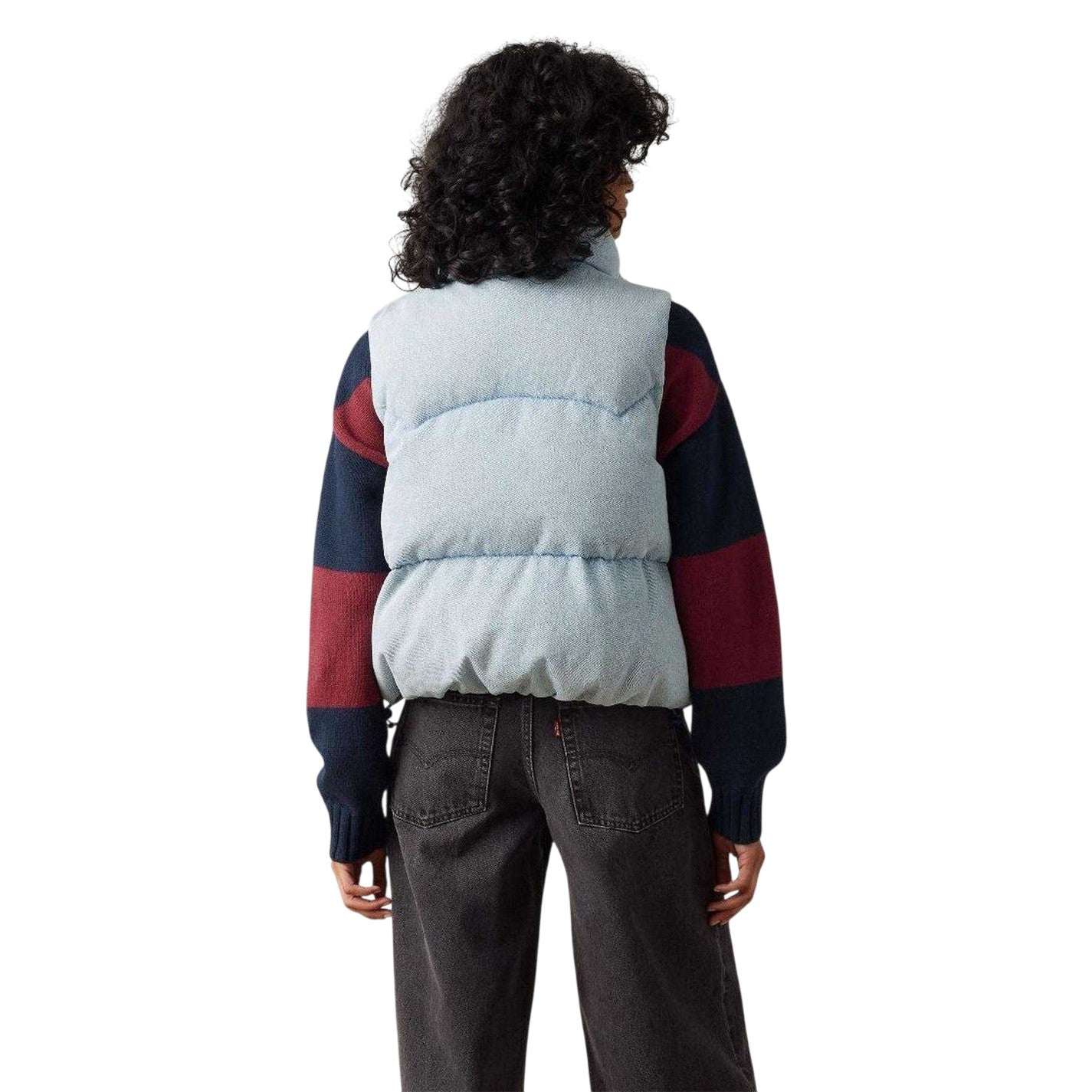 Light Blue - Back - Levis Womens-Ladies Bubble Western Gilet