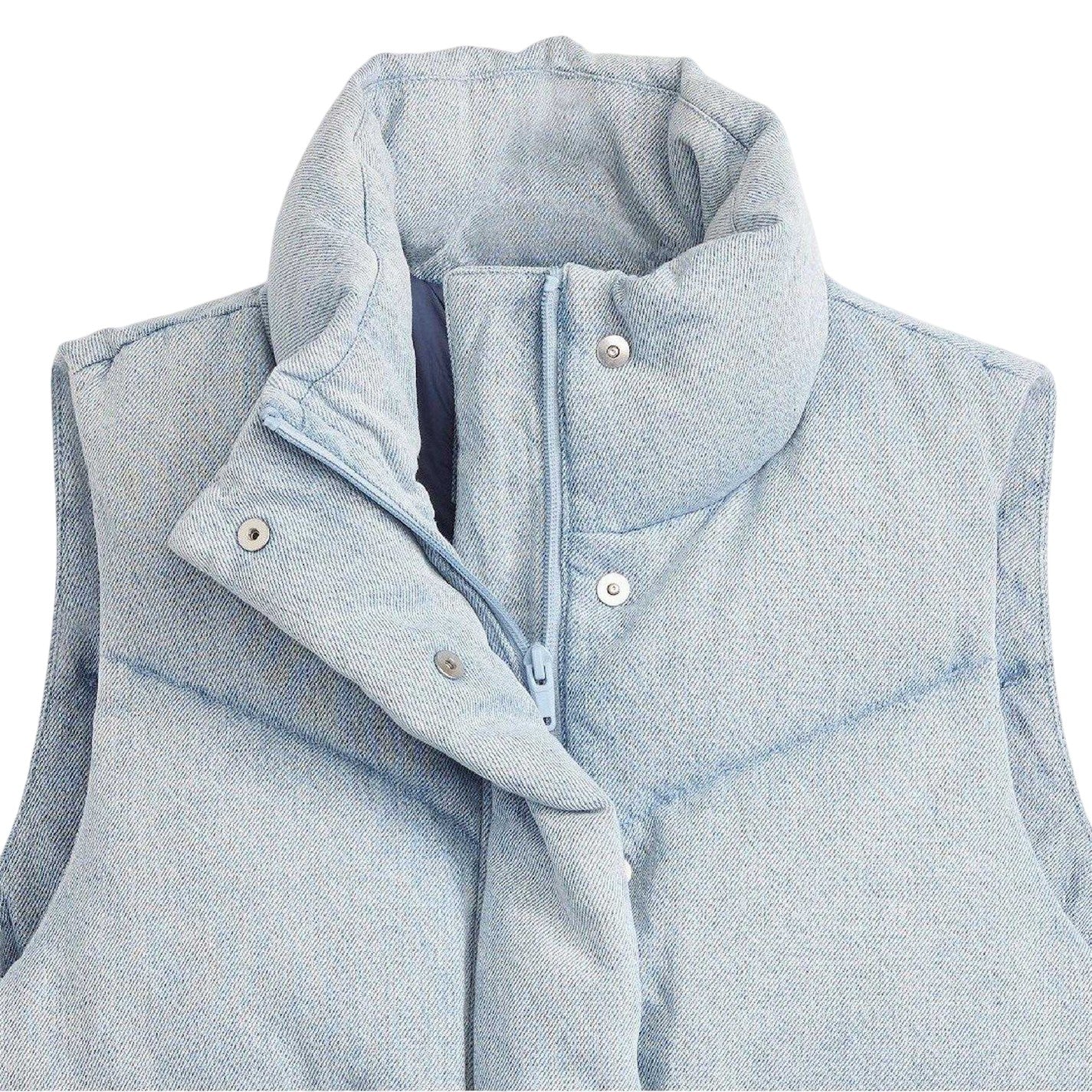 Light Blue - Side - Levis Womens-Ladies Bubble Western Gilet
