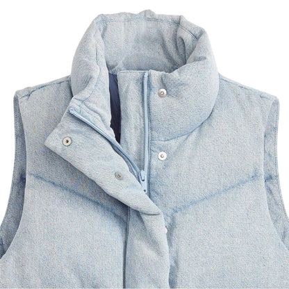 Light Blue - Side - Levis Womens-Ladies Bubble Western Gilet