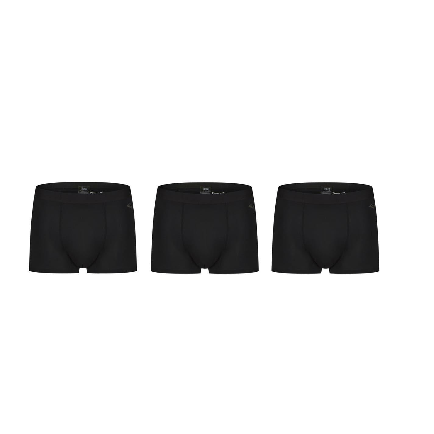 Black - Front - Everlast Mens Boxer Shorts (Pack of 3)