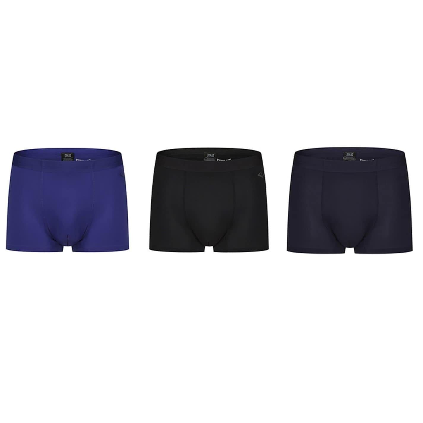 Black-Royal Blue-Navy - Front - Everlast Mens Boxer Shorts (Pack of 3)