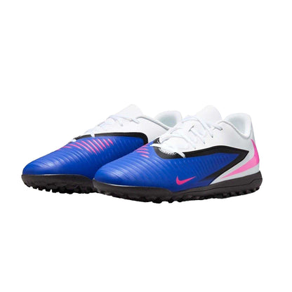 Blue-White-Pink - Pack Shot - Nike Unisex Adult Phantom 6 Flat Football Boots