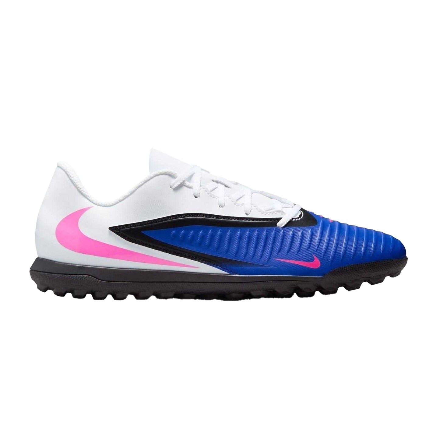 Blue-White-Pink - Front - Nike Unisex Adult Phantom 6 Flat Football Boots