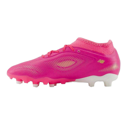 Pink-White - Back - New Balance Childrens-Kids Tekela Firm Ground Football Boots