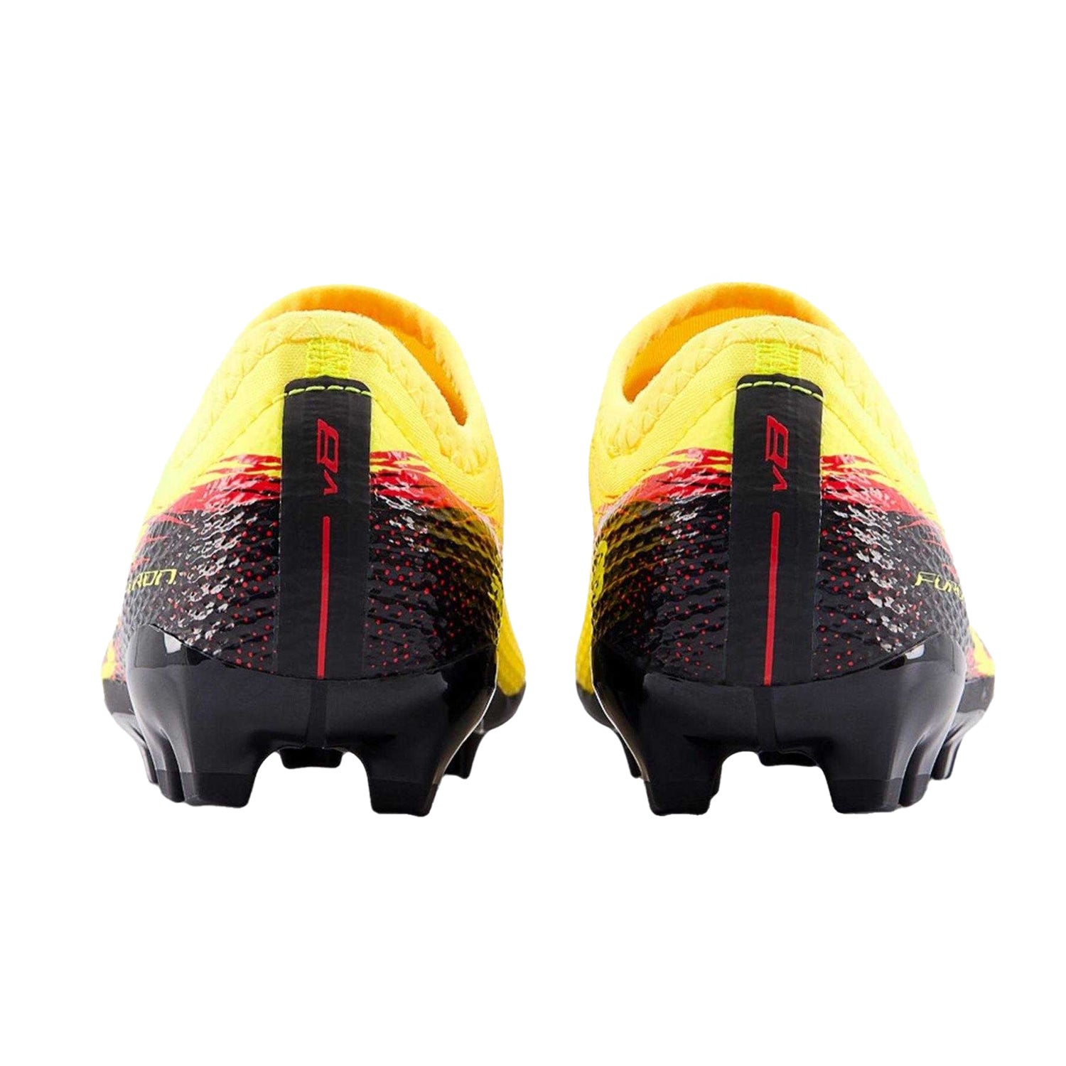 Yellow-Black - Back - New Balance Childrens-Kids Furon 3 Firm Ground Football Boots