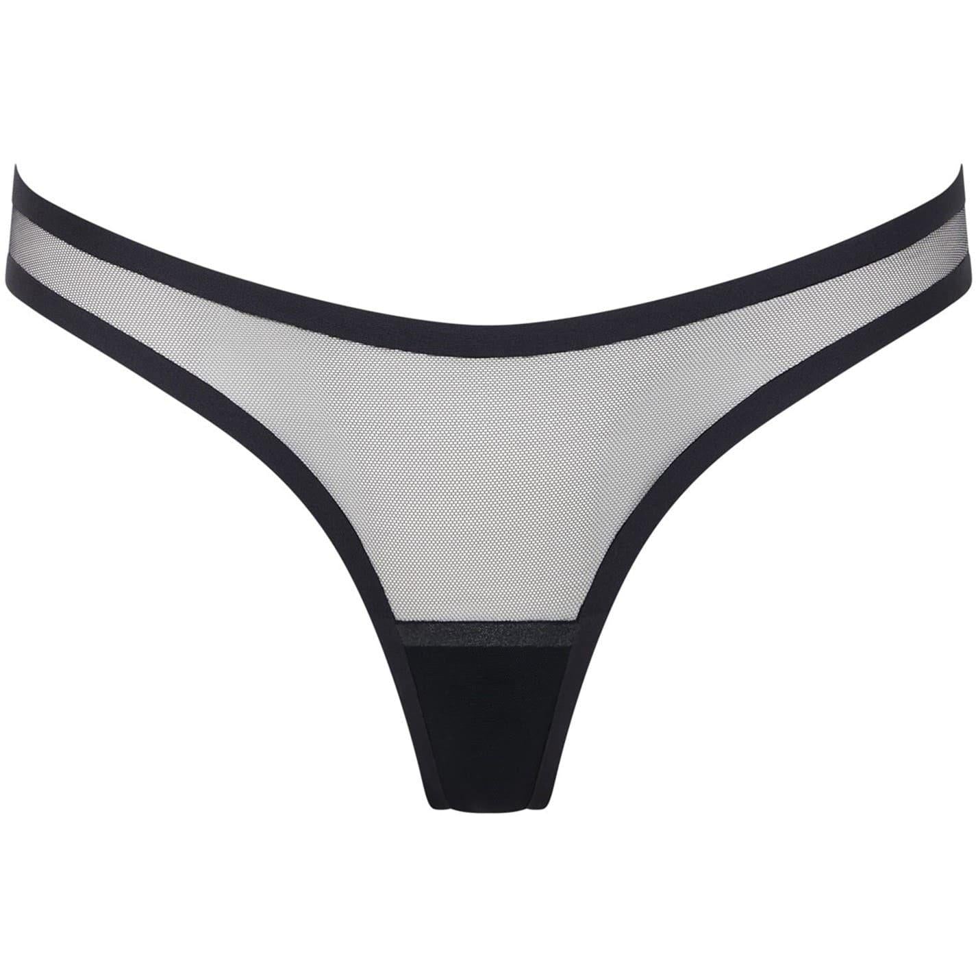 Black - Front - Bluebella Womens-Ladies Naomi Mesh Thong