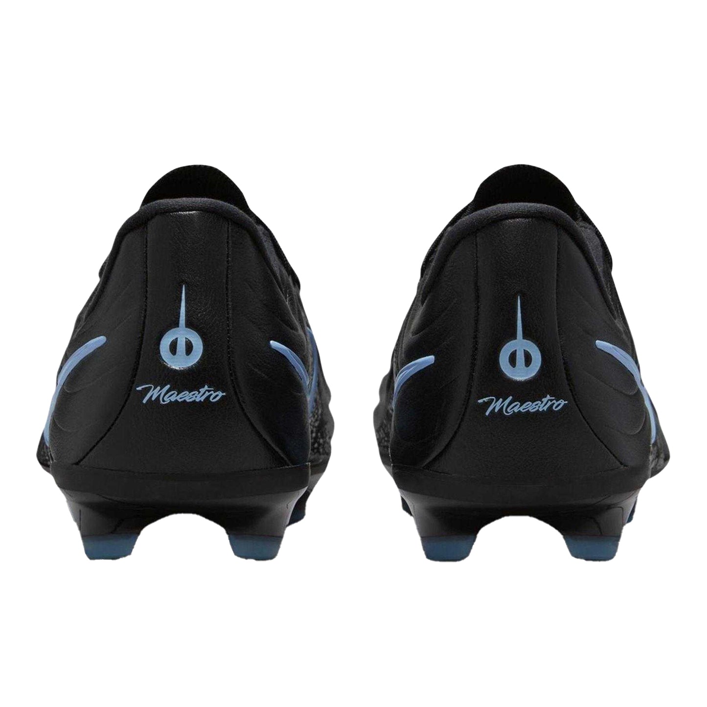Black-Blue - Back - Nike Childrens-Kids Tiempo Firm Ground Football Boots