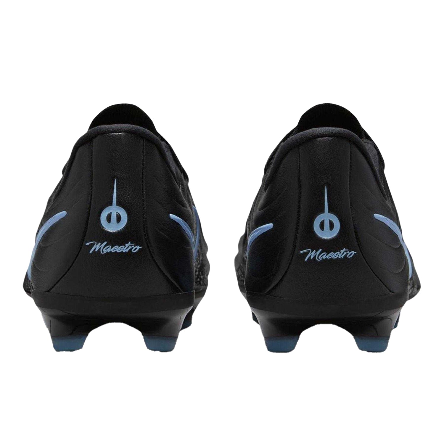 Black-Blue - Back - Nike Childrens-Kids Tiempo Firm Ground Football Boots