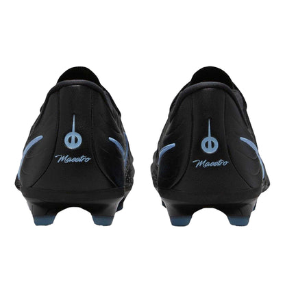 Black-Blue - Back - Nike Childrens-Kids Tiempo Firm Ground Football Boots