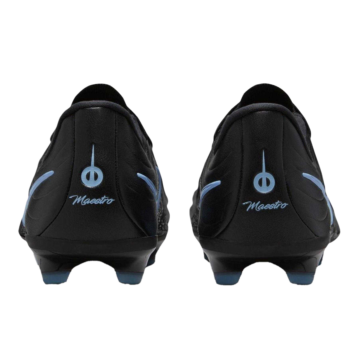 Black-Blue - Back - Nike Childrens-Kids Tiempo Firm Ground Football Boots