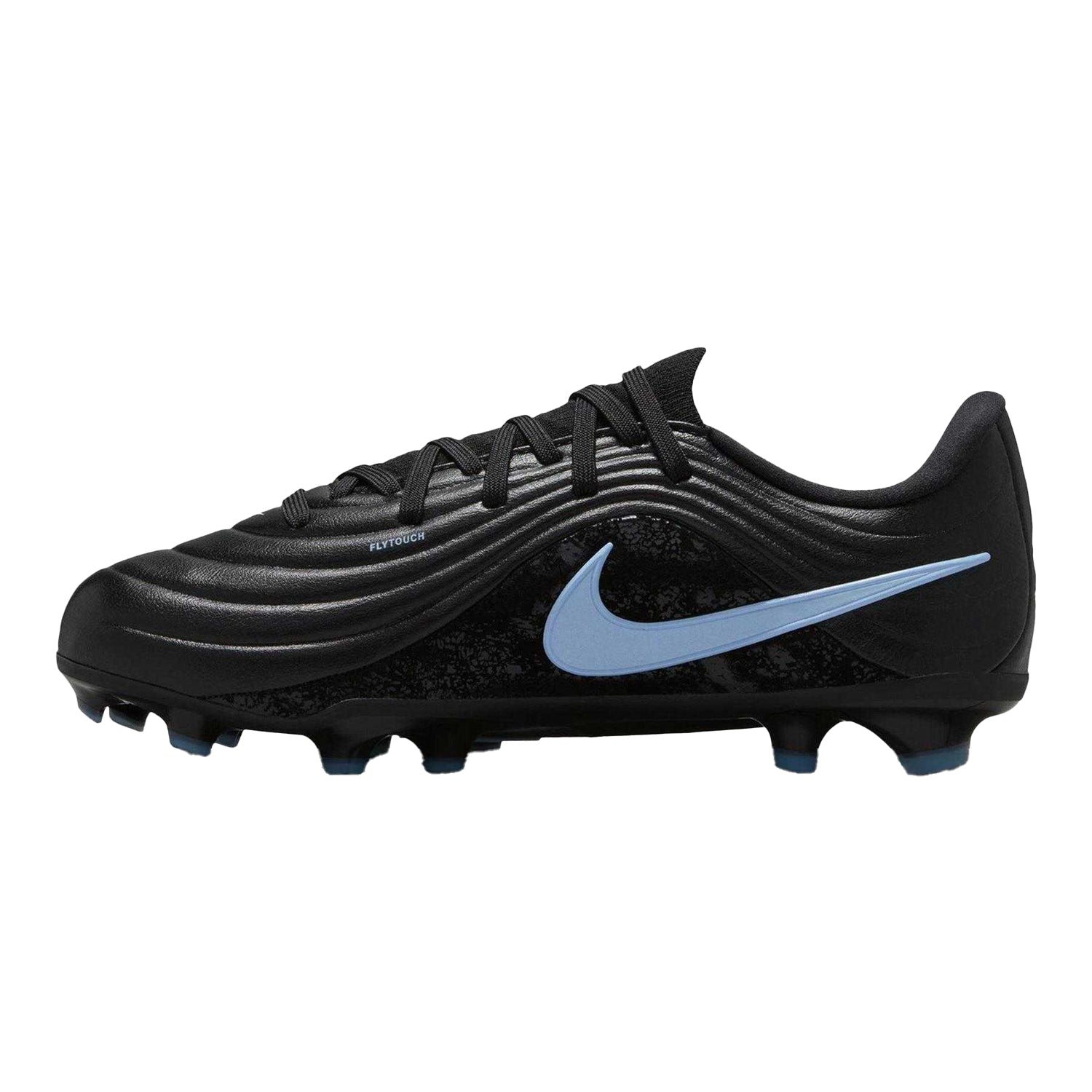 Black-Blue - Side - Nike Childrens-Kids Tiempo Firm Ground Football Boots