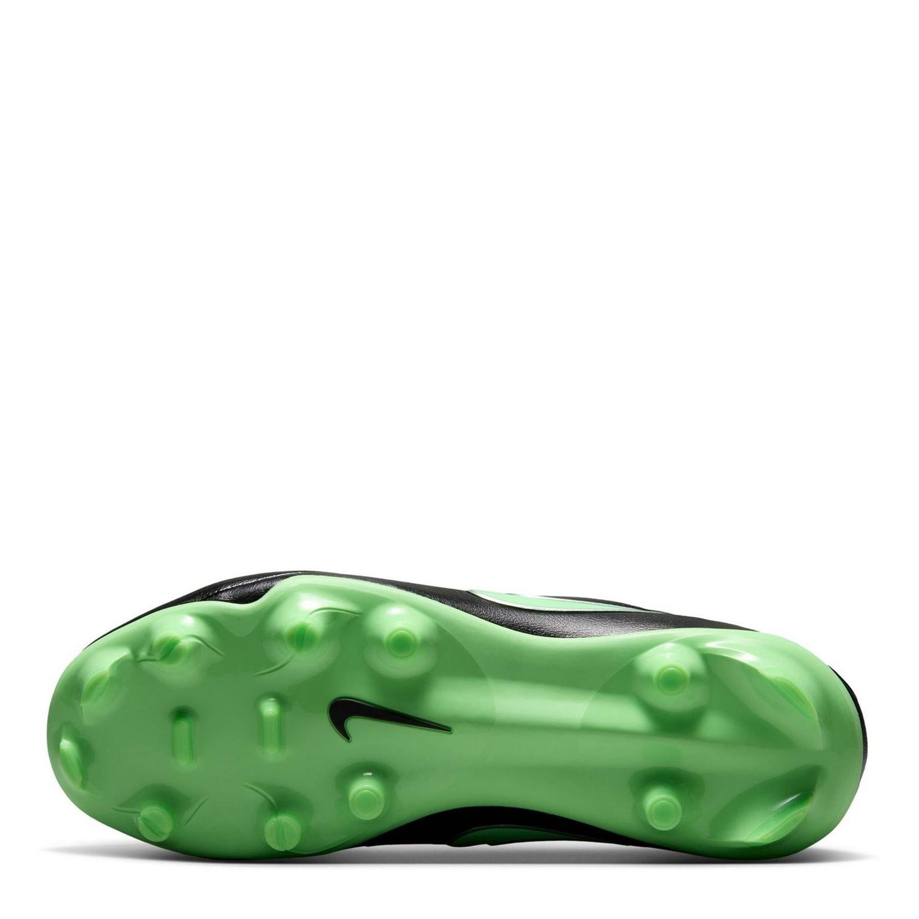 Black-Green - Side - Nike Childrens-Kids Tiempo Firm Ground Football Boots