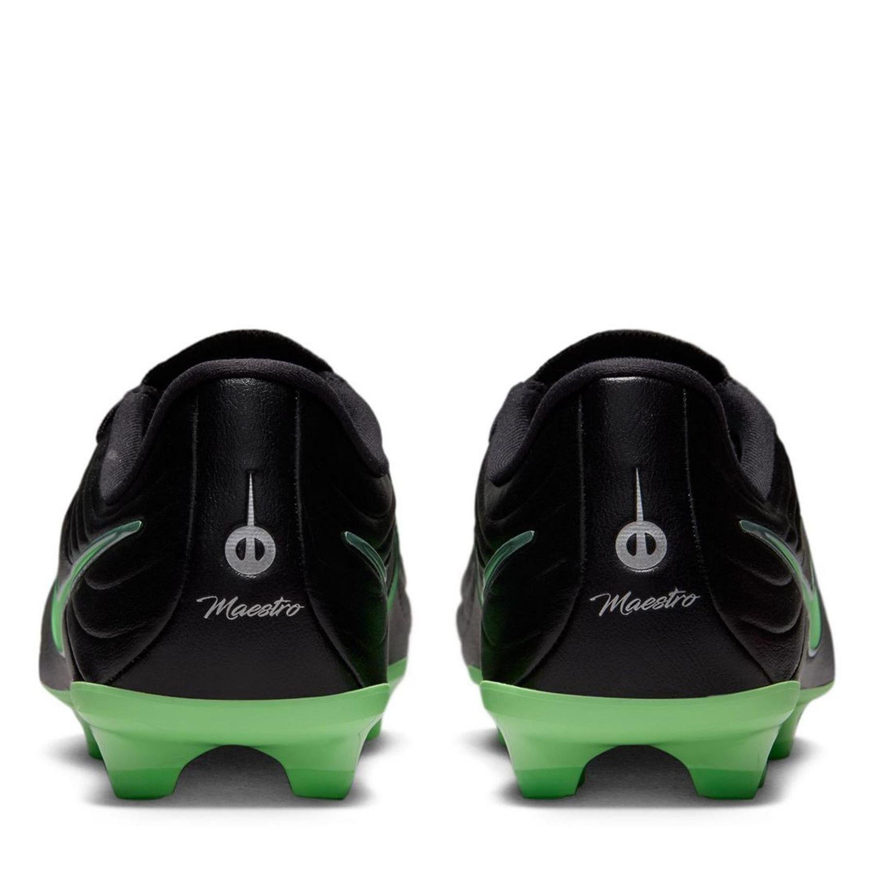 Black-Green - Pack Shot - Nike Childrens-Kids Tiempo Firm Ground Football Boots