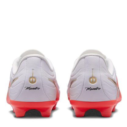 White-Red - Pack Shot - Nike Childrens-Kids Tiempo Firm Ground Football Boots