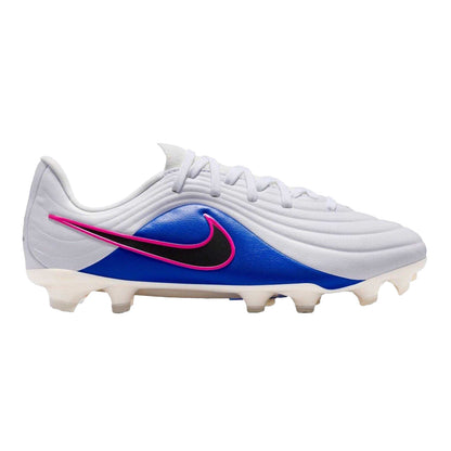 Blue-White-Pink - Front - Nike Childrens-Kids Tiempo Firm Ground Football Boots
