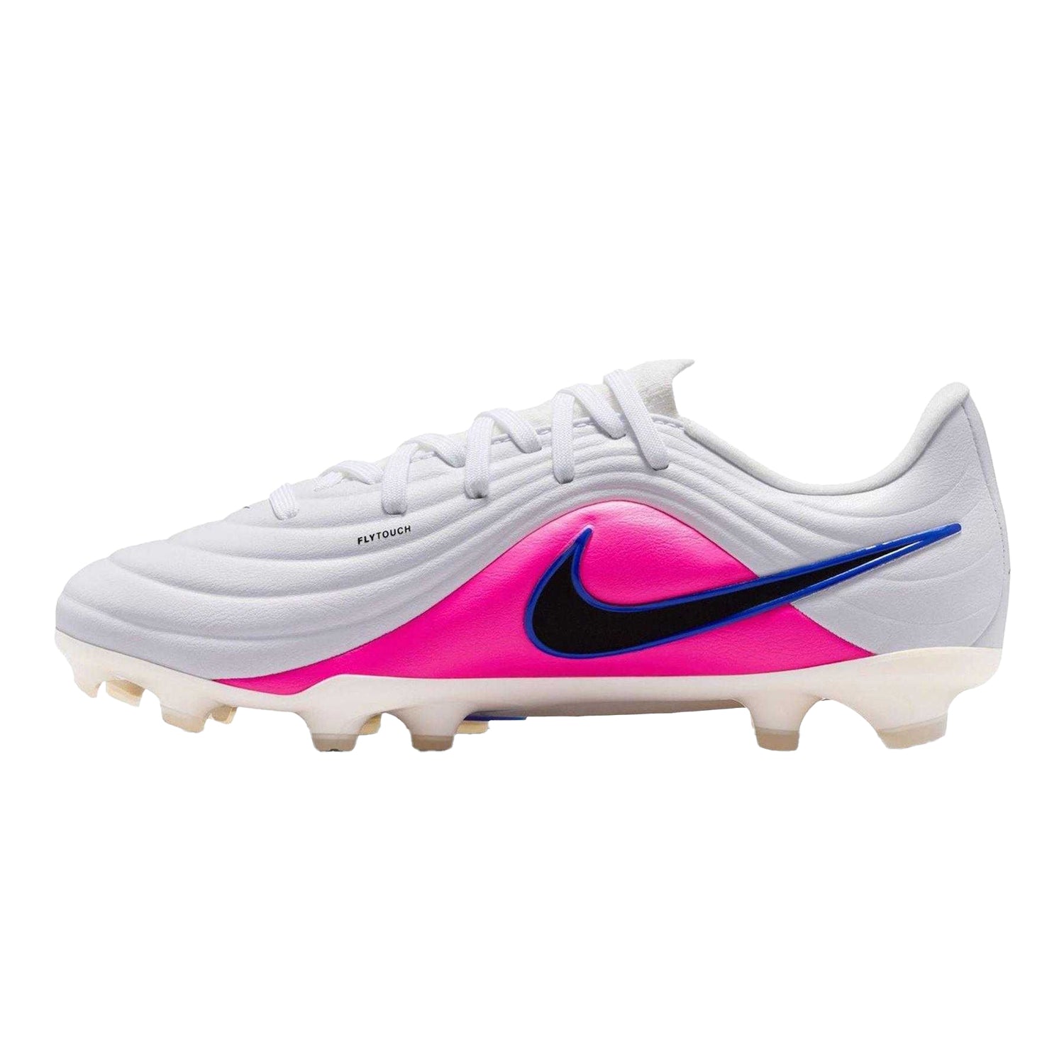 Blue-White-Pink - Side - Nike Childrens-Kids Tiempo Firm Ground Football Boots