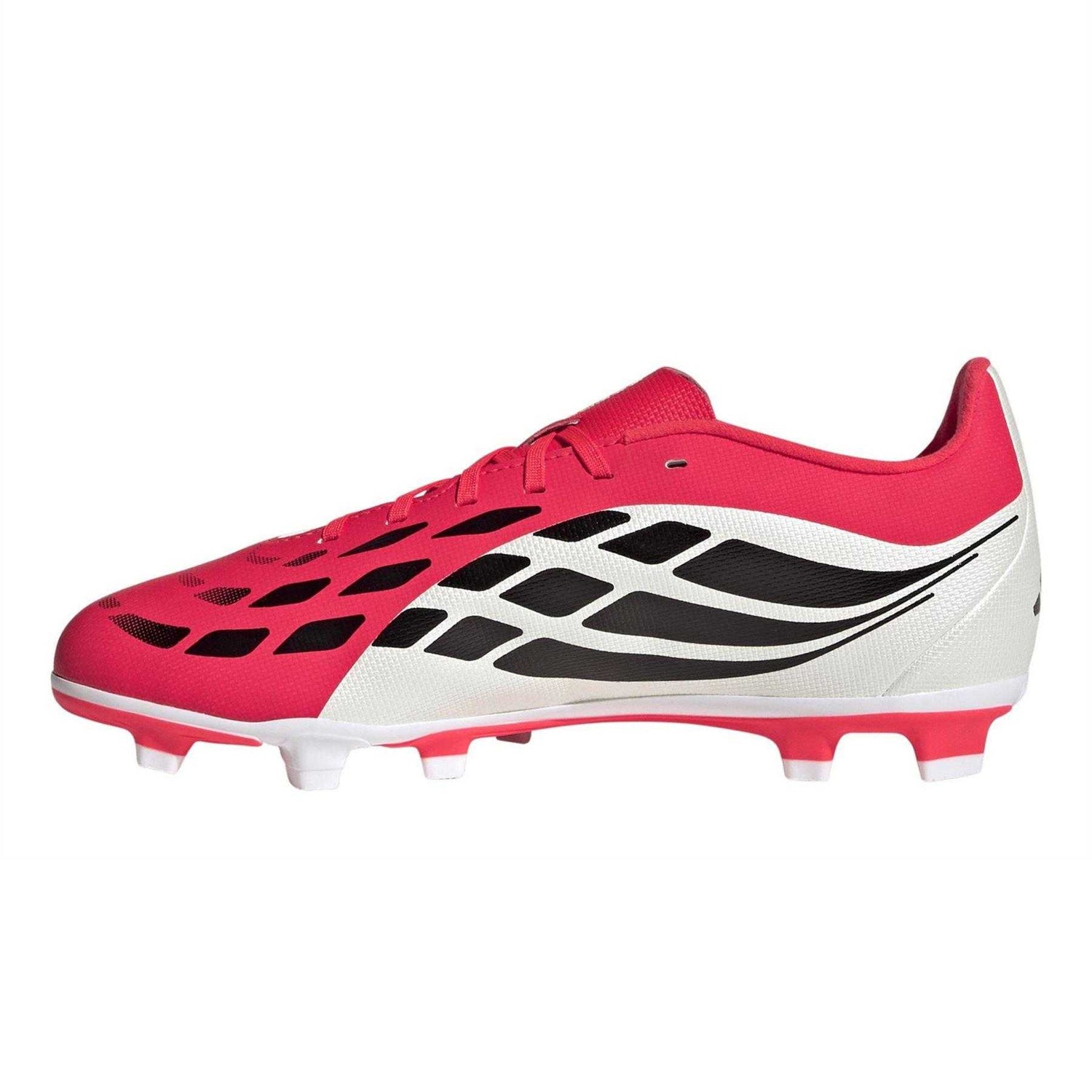 Red-White - Side - Predator Boys Firm Ground Football Boots