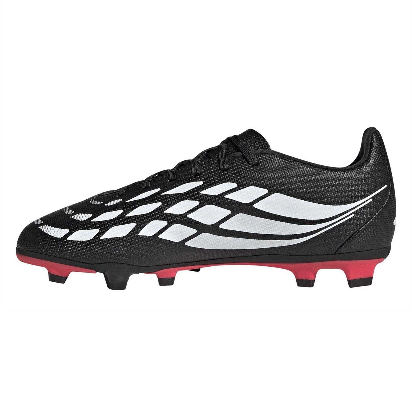 Black-Red - Side - Predator Boys Firm Ground Football Boots