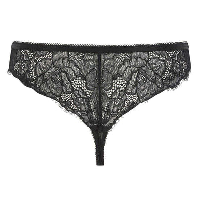 Jet Black - Back - Ted Baker Womens-Ladies Etta Floral Pattern Lace Thong