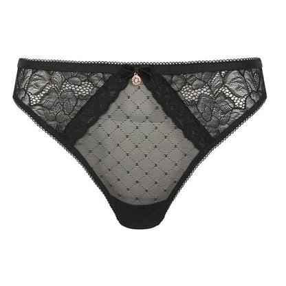 Jet Black - Front - Ted Baker Womens-Ladies Etta Floral Pattern Lace Thong