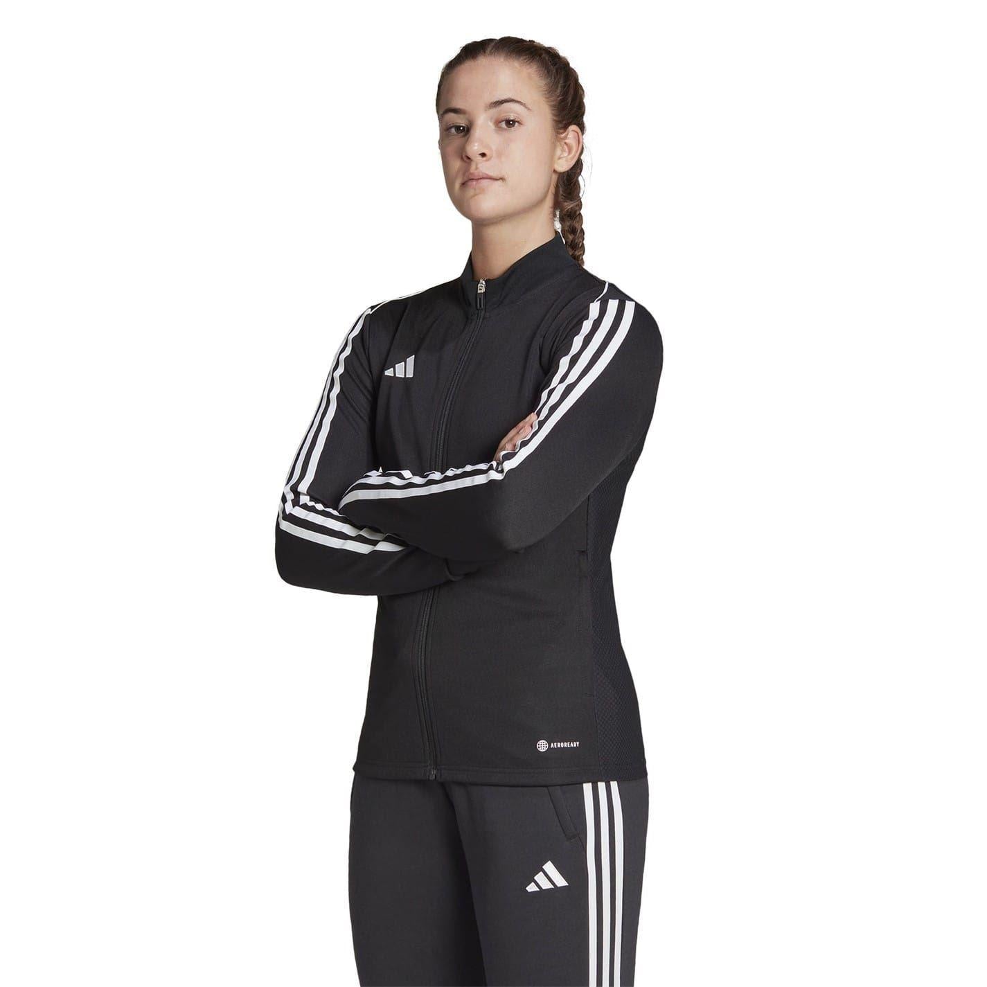 Black-White - Lifestyle - Adidas Womens-Ladies Tiro 23 League Sweat Jacket
