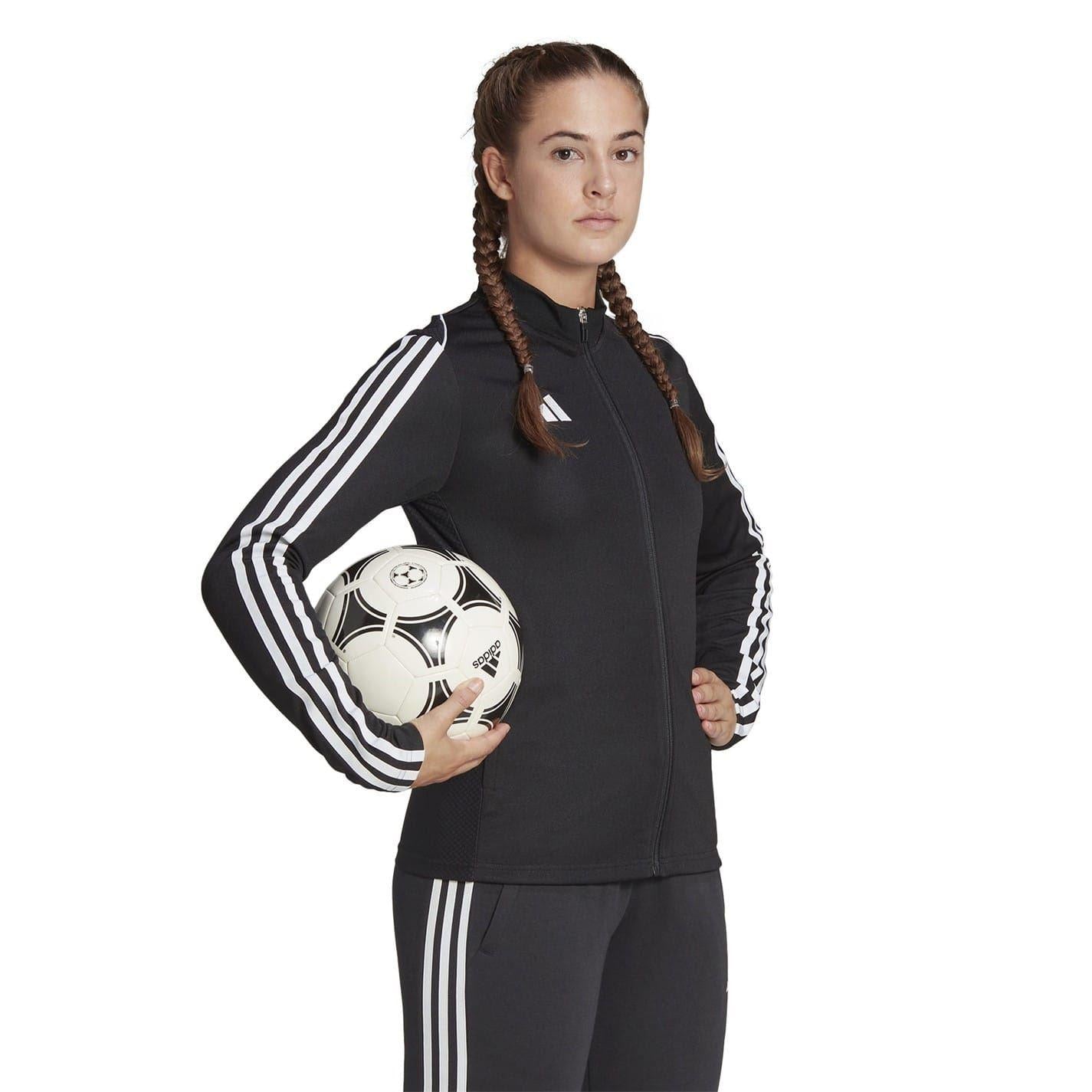 Black-White - Pack Shot - Adidas Womens-Ladies Tiro 23 League Sweat Jacket