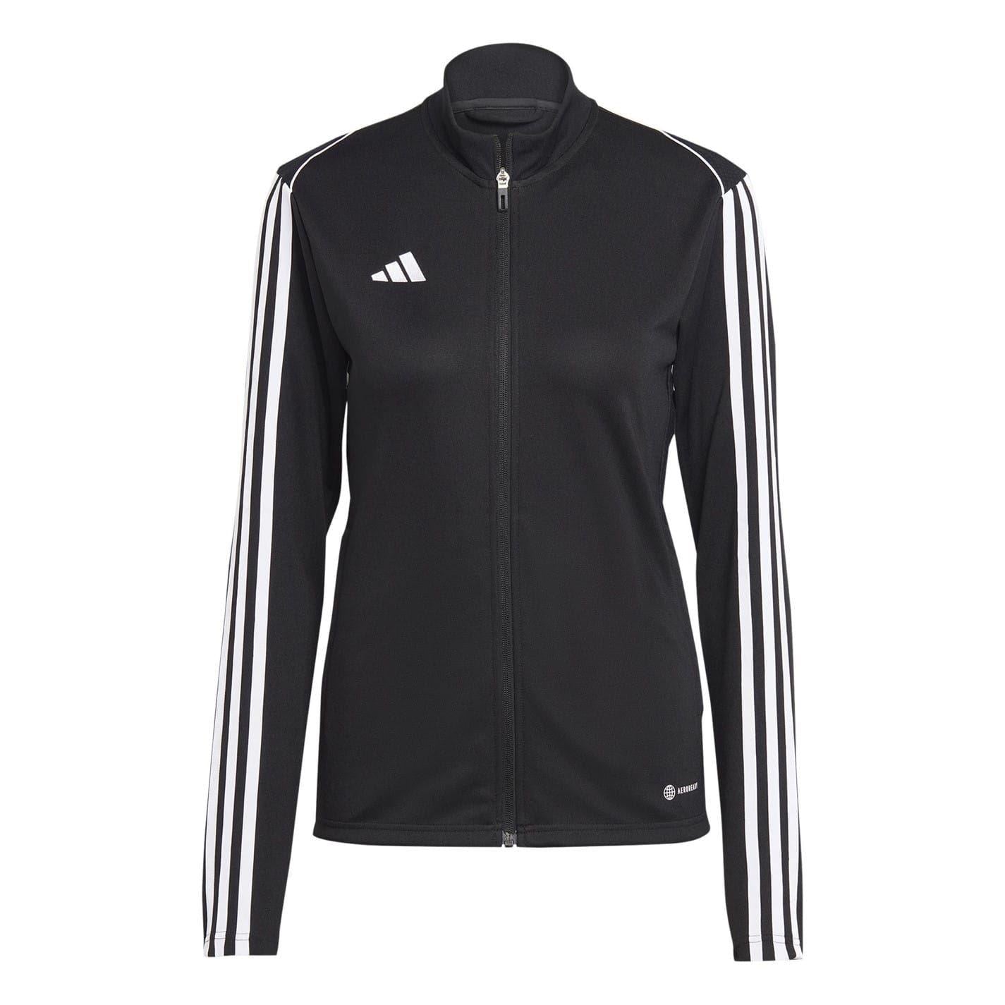 Black-White - Front - Adidas Womens-Ladies Tiro 23 League Sweat Jacket