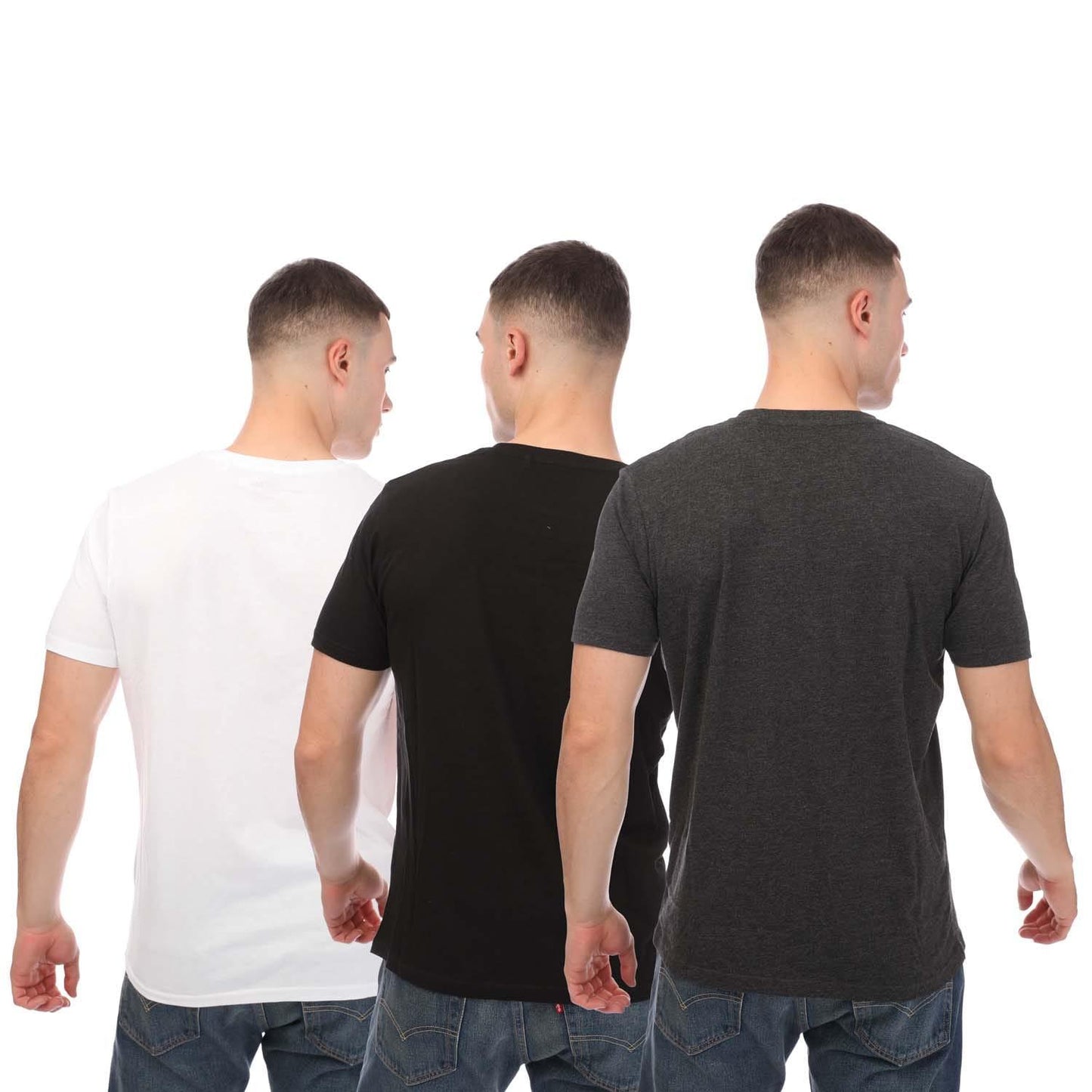 Black-Grey-White - Back - Farah Mens Colney T-Shirt (Pack of 3)