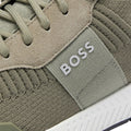 Dark Green - Pack Shot - Boss Mens Titanium Suede Panel Running Trainers