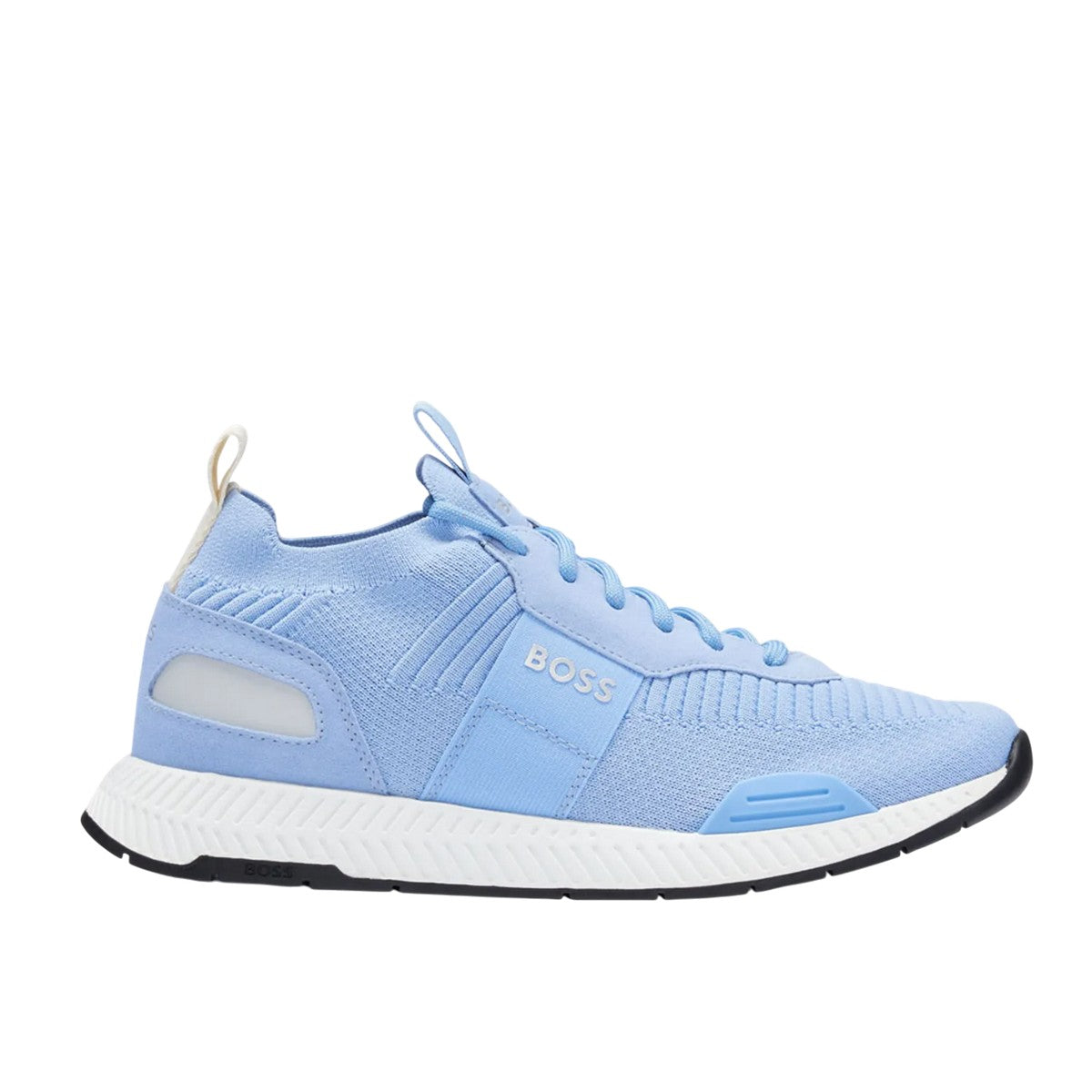 Light Blue - Side - Boss Mens Titanium Suede Panel Running Trainers