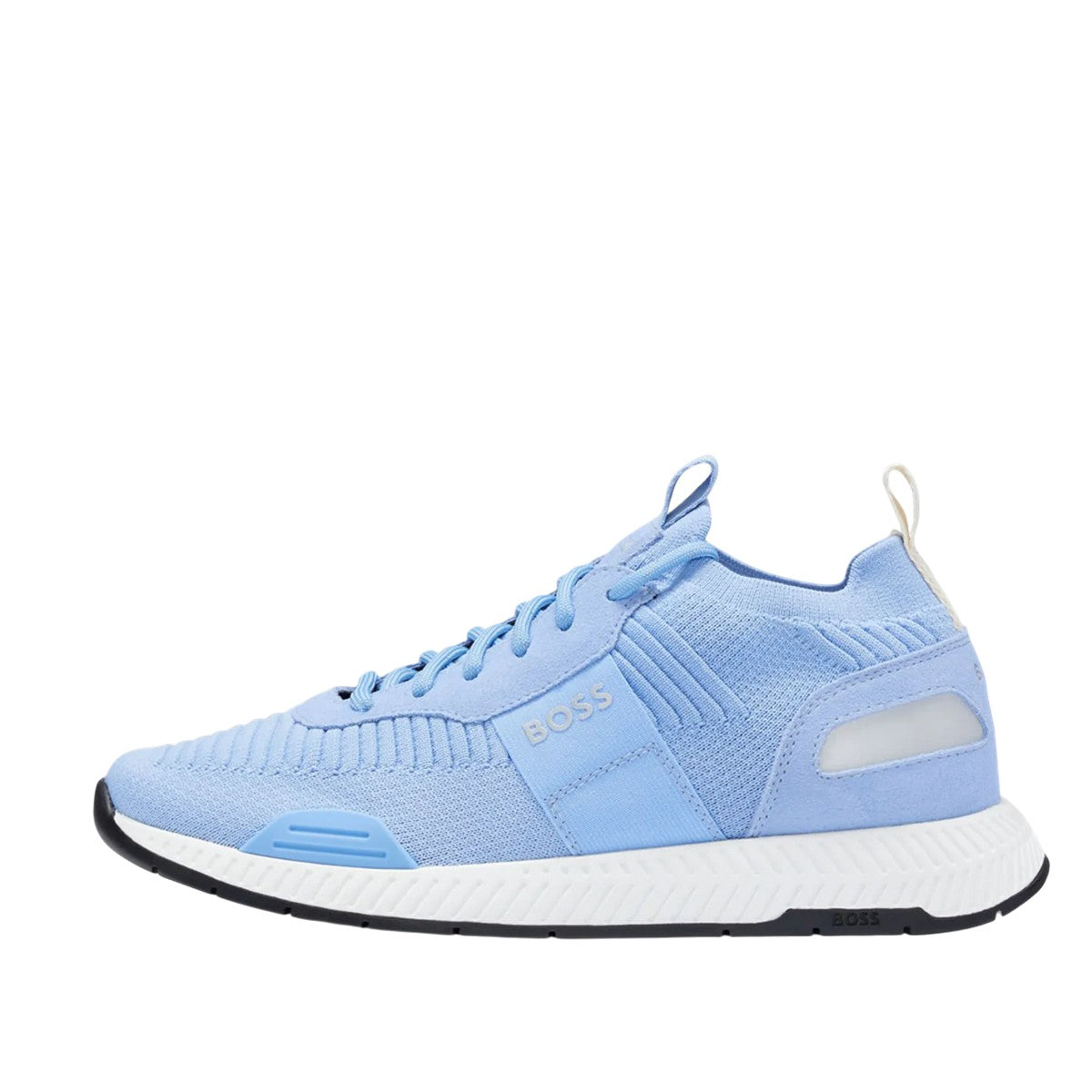 Light Blue - Lifestyle - Boss Mens Titanium Suede Panel Running Trainers