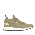 Olive Green - Lifestyle - Boss Mens Titanium Suede Panel Running Trainers