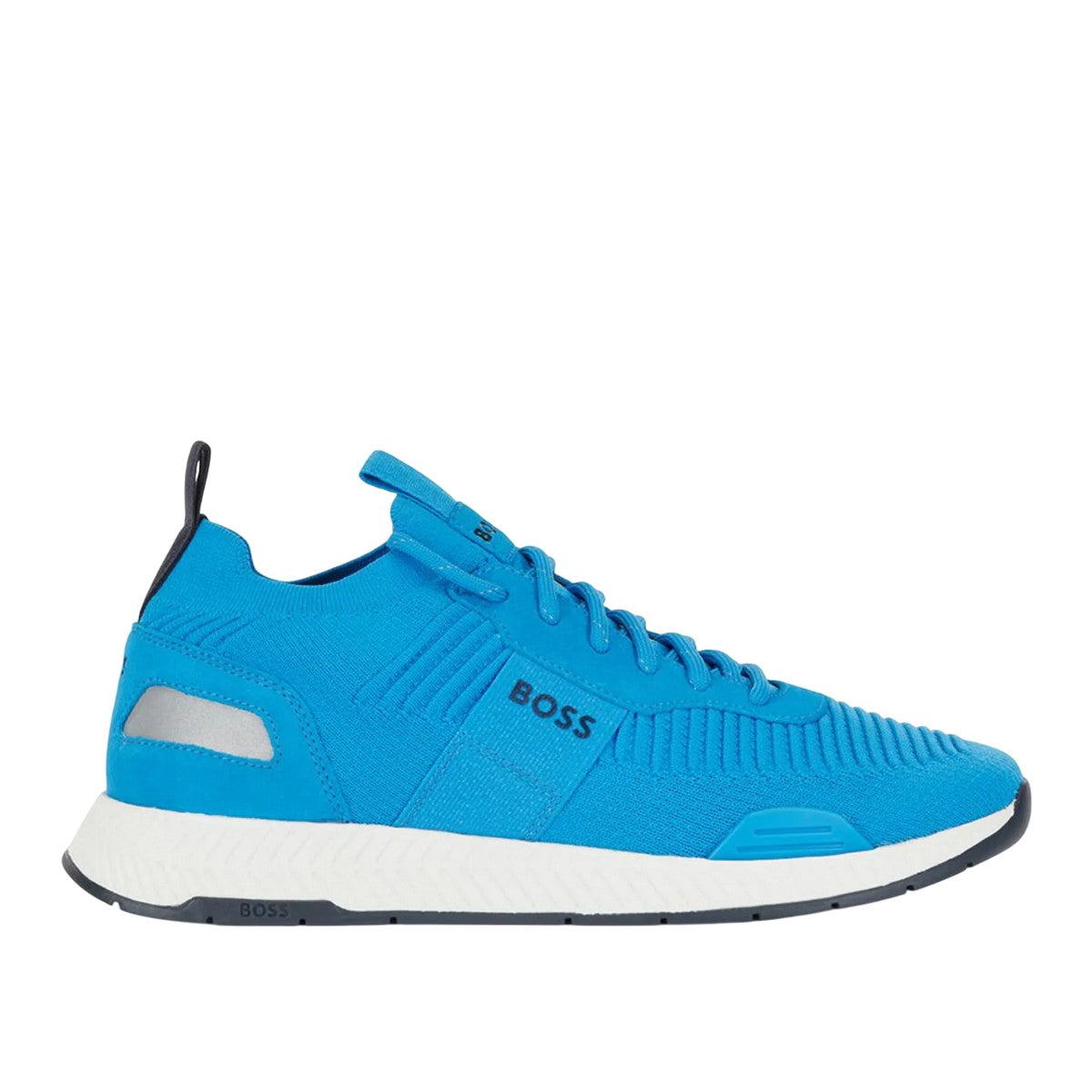 Cobalt Blue - Side - Boss Mens Titanium Suede Panel Running Trainers