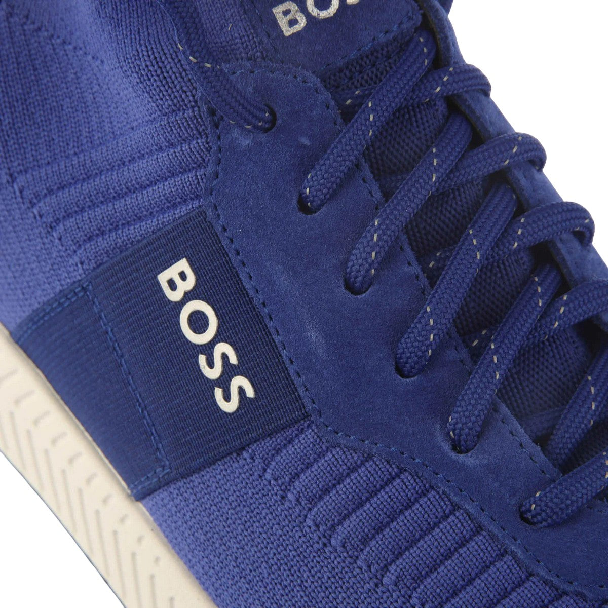 Bright Blue - Pack Shot - Boss Mens Titanium Suede Panel Running Trainers