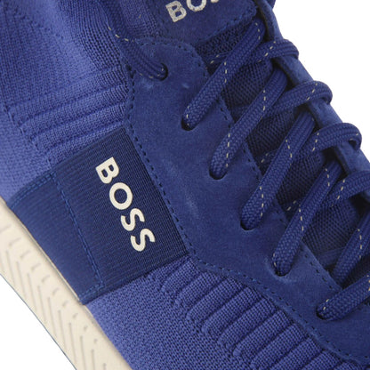 Bright Blue - Pack Shot - Boss Mens Titanium Suede Panel Running Trainers