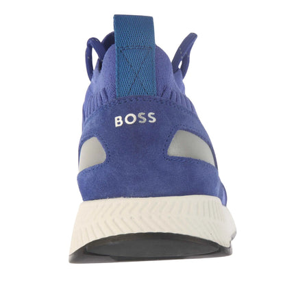 Bright Blue - Back - Boss Mens Titanium Suede Panel Running Trainers