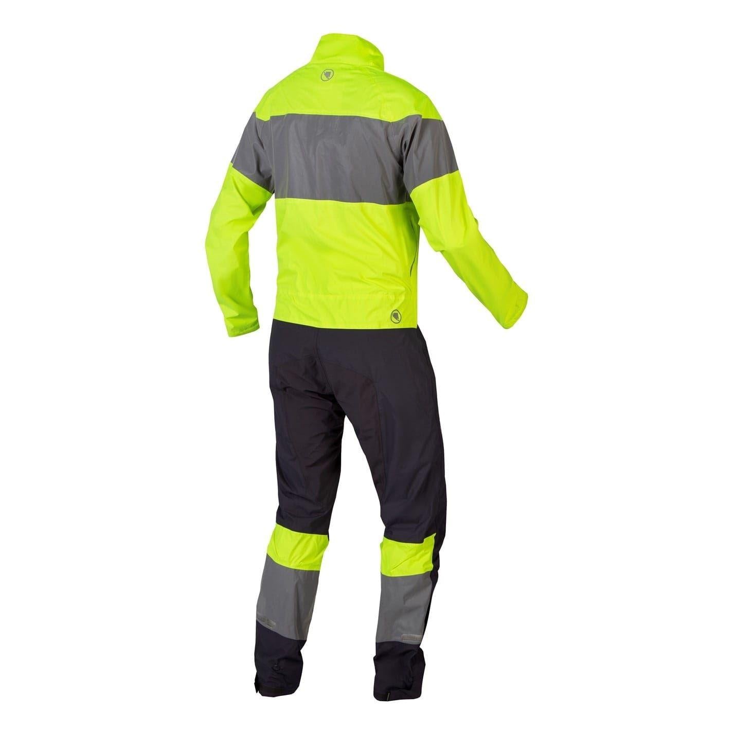 Bright Yellow - Back - Endura Mens Luminite Funnel Neck Tracksuit Set